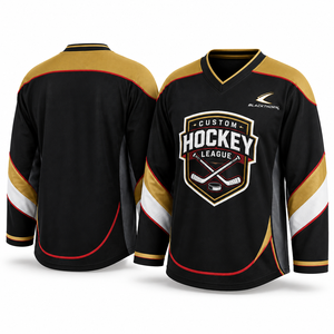 Camiseta de Hockey sobre Hielo Unisex Personalizada, Bordado Tackle Twill, Diseño a Cuadros, Manga Larga, Malla Transpirable, Tejido Elástico en Cuatro Direcciones - Product Image 5
