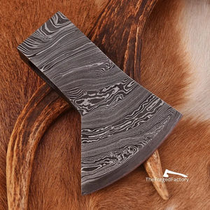 Burraq Hache de fendage et tête de tomahawk en acier Damas, qualité supérieure, faite main, avec étui en cuir, pour usage industriel et extérieur, cadeau pour papa - Product Image 4