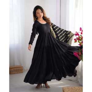 Designer Anarkali Gown with Pent and Dupatta <b>Modest</b> Wedding <b>Dress</b> for <b>Parties</b> - Product Image 2
