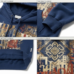 Sudadera con Capucha de Manga Larga, Algodón Grueso, Diseño Gráfico, Bolsillo Canguro, Personalizable OEM, Estilo Urbano, Unisex - Product Image 4