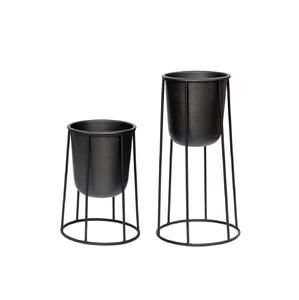Lot de 2 jardinières métalliques modernes au design actuel, avec support, pour décoration et fournitures florales – Meilleures ventes - Product Image 1