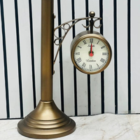 Reloj de Estilo Moderno, de Doble Cara, Hecho a Mano, con Relieve, de Aluminio, Portátil, para Calle, Estación de Tren, Escritorio y Decoración de Repisa