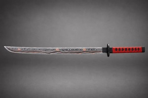 Espada Katana de Cobre Damasco Hecha a Mano |   Cuchilla de samurái japonesa de espiga completa |   Regalo para coleccionistas, hoja de cobre forjada a mano, regalo para él - Product Image 5