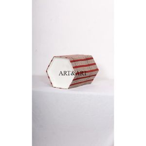 Poubelle décorative indienne faite à la main pour bureau, poubelle imprimée artisanale en tissu de coton à ouverture supérieure - Product Image 5