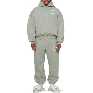 ชุดวอร์มผ้าฟลีซหนานุ่มคุณภาพสูงสำหรับฤดูหนาว เสื้อฮู้ดดี้และกางเกงขายาวทรงโอเวอร์ไซส์สำหรับผู้ชายและผู้หญิง ชุดฮู้ดดี้สีพื้น - Product Image 3