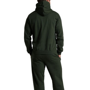 Sweat à capuche oversize vintage brodé pour homme, 100 % coton, doublure polaire, manches longues, poches, délavage acide, hiver - Product Image 2