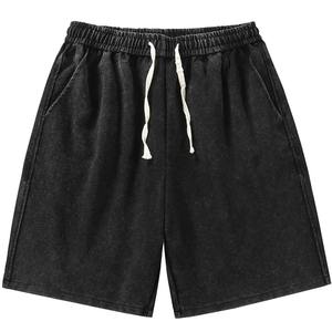 Shorts d'été décontractés amples en coton pur 320G style américain, délavés, effet vieilli, dégradé - Product Image 3