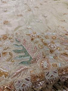 Luxury Beaded Silk Fabric Embroidered Floral Silk Cloth Handwork Beads <b>Sequin</b> Fabric Wedding Dress Saree Lehenga <b>Material</b> - Product Image 2
