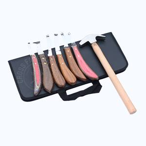 Kit de herramientas duradero para herrador: cuchillo para pezuñas, martillo para clavos, cuchillo de recorte de bucle grande desmontable, cuchillo de doble filo para abscesos con hoja afilada de doble cara - Product Image 1