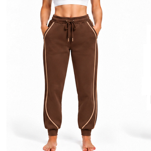 <b>Womens</b> Cotton <b>Fleece</b> Gym <b>Joggers</b> Tapered Fit Training Pants OEM ODM Custom Sportswear Wholesale Factory Private Label Supplier - Product Image 1