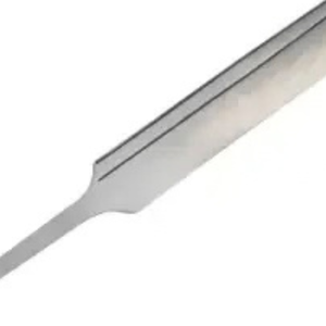 Hoja de cuchillo ranurada gris plateado con vástago largo y recto, punta puntiaguda y acabado metálico liso para la fabricación de mangos personalizados - Product Image 6