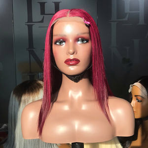 Perruque couleur vin rouge avec closure, cheveux humains vierges vietnamiens super double drawn, qualité premium, livraison rapide, qualité de luxe - Product Image 6