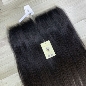 Vente en gros, livraison rapide, petites nœuds, closure en dentelle HD 5x5, cheveux vietnamiens naturels raides non traités pour femme noire - Product Image 3