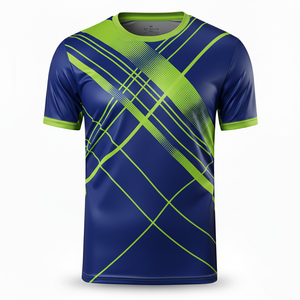 Custom <b>Soccer</b> Jersey Men Yellow Green Geometric Print Sublimated Breathable Short Sleeve Crew Neck Teamname 00 Front Logo - Product Image 1