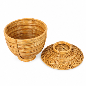 Customizable Handmade Rattan Plant Fiber Flower Pot <b>Planter</b> with Lid Eco-Friendly Not Coated Modern Design for Home Garden Decor - Product Image 2