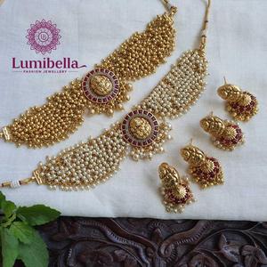 10K Gold Plated Natural Pearl Choker Necklace-AA Grade Freshwater Edison Pearl - Product Image 2