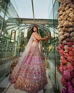 Multicolor Sequence& Embroidery Work Premium Georgette Fabric Ramp Ready Lahenga Choli With Matching Dupatta Set For Bride Wear - Product Image 6