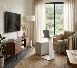 Modern White Metal Laptop <b>Side</b> <b>Table</b> Minimalist Z Shape <b>Sofa</b> End <b>Table</b> Other Home Furniture - Product Image 1