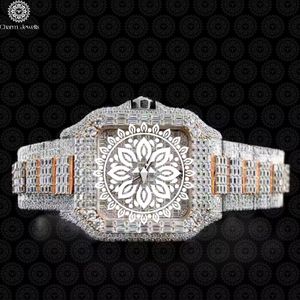 Montre de luxe Charm Jewells en acier inoxydable, bracelet de 20 mm avec accents de diamants, fermoir papillon, bracelet de mode pour homme, mouvement mécanique - Product Image 1