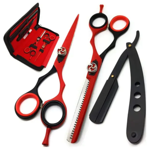 Kit de peluquería con espejo pulido, tijeras de entresacar, tijeras de acero inoxidable, kit de afeitado con peine en oferta - Product Image 6