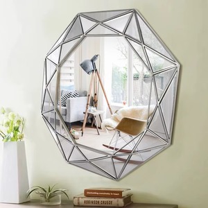 Luxury <b>Round</b> Silver Beveled Glass Handmade Contemporary Wall <b>Mirror</b> for Bedroom <b>Bathroom</b> REHMAN CRAFT - Product Image 4
