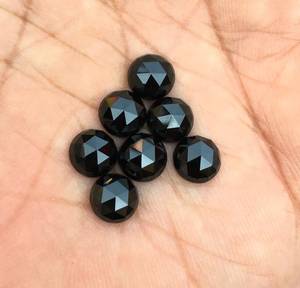 Prix de gros Spinelle noire naturelle, pierre précieuse en vrac, taille rose, forme ronde, tailles de spinelle disponibles, pour la fabrication de bijoux - Product Image 1