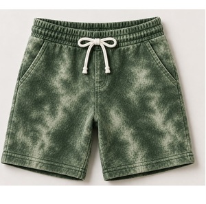 Shorts Hawaïens Vintage d'Été pour Enfants à Séchage Rapide avec Cordon de Serrage et Imprimé Personnalisé Tie-Dye pour Garçons - Product Image 1