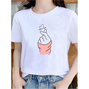 Camiseta informal estampada de verano para mujer, camisetas de algodón transpirables, manga corta, ligera, cómoda y a la moda - Product Image 6
