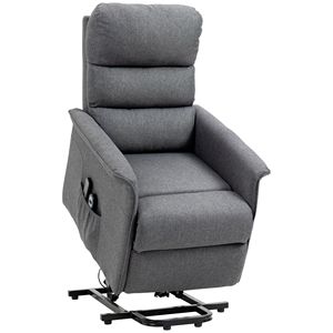 Poltrona Reclinabile Elettrica Smart Grigia con 3 Modalità di Vibrazione e Funzione Massaggio, Telecomando per Soggiorno e Ufficio - Product Image 1