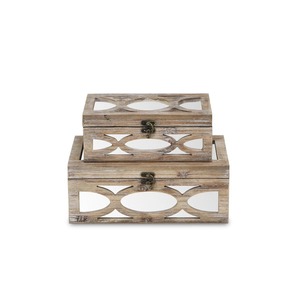 Set Of 3 Classic Wooden Storage <b>Boxes</b> Perfect For Family <b>Keepsakes</b> And Home Essentials Storage Wholesale From India - Product Image 1