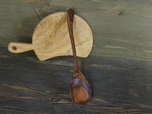 Cuillère de cuisine en bois naturel, faite à la main, design classique, ustensile de cuisine pour remuer et servir, 10 ml, écologique, durable, ustensiles de cuisine en bois - Product Image 6