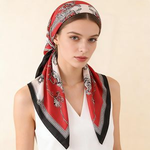 OEM ODM Custom 100% Pure Silk Twill <b>Square</b> <b>Scarf</b> for Women Printed Fashion Silk <b>Scarves</b> Wholesale 90x90cm Factory Supply - Product Image 1