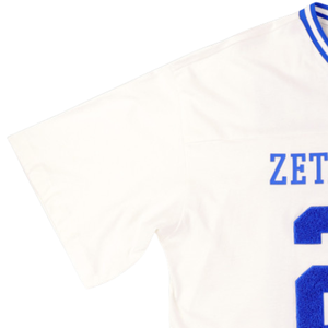 เสื้อยืดโอเวอร์ไซส์ลายฟุตบอล Zeta Phi Beta สีงาช้างสำหรับผู้หญิง พร้อมตัวอักษรกรีก ZPB หมายเลขแบบเชนิลล์ เสื้อทรงลำลองสำหรับชมรมนักศึกษา - Product Image 5