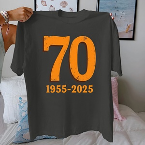 Camiseta de Mujer 70 with Years 1955 2025, Estampado Informal, Tejida, 100% Algodón, Corte Regular - Product Image 1