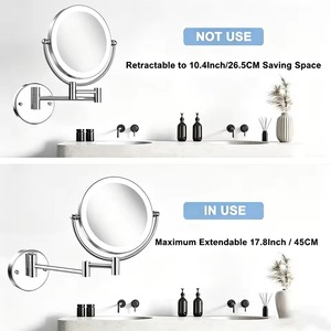 Wall Mounted Round LED Handmade Makeup <b>Mirror</b> 1X 10X Magnifying Extendable Vanity <b>Mirror</b> From REHMAN CRAFT - Product Image 3