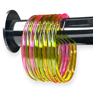 Trendy Kashmiri Multicolor Jelly Plain Glass <b>Bangles</b> Set Lightweight Comfortable Daily Wear Wedding Stackable Jewellery - Product Image 2