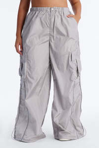 Customise Unisex Nylon Windbreaker Cargo Pants Wide Leg <b>Drawstring</b> Casual Streetwear <b>Trousers</b> OEM Private Label men's pants - Product Image 5