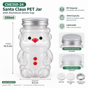 ขวดแชมพู PCR พรีเมียม PET ขนาด 350 มล. พร้อมฝาเกลียวอะลูมิเนียมสีเงิน สำหรับบรรจุภัณฑ์ของขวัญคริสต์มาส น้ำผลไม้ ชา เครื่องดื่ม - รับผลิตแบบ OEM - Product Image 6