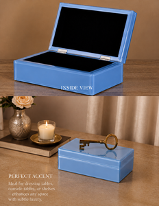Luxury Blue Color Mirror <b>Glass</b> Decorative Storage Box Key <b>Knob</b> Premium Jewelry Vanity Organizer Boxes Home Decor Lacquer - Product Image 3