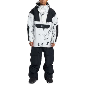 Blouson matelassé pour homme, blanc et noir, imprimé, imperméable, en toile, col montant, logo frontal, coupe ample sportive, fermeture éclair, automne - Product Image 6
