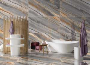 กระเบื้องพอร์ซเลนเคลือบเงา Prestige ขนาด 800x1600 1200x1800 750x1500 มม. ออกแบบมาเพื่อการจัดวางที่เรียบง่ายและสมดุลสวยงาม - Product Image 2