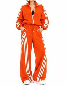 <b>Women's</b> 2-Piece Breathable Eco-Friendly Streetwear <b>Suits</b> Set Sleeveless Zip-Up Jacket & Wide-Leg Pants for Winter Daily Use - Product Image 1
