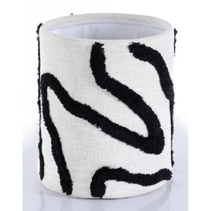 Cesta con base tejida estampada y mechones de lana, con asa de cuero PU, para baño, lavandería, guardería, mascotas, niños, regalos y almacenamiento - Product Image 2