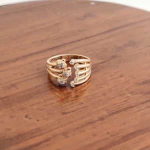 Namivaa 18K Rose Gold Multi Band <b>Open</b> <b>Ring</b> Modern Geometric Crossover Design Women Daily Wear Fine Jewelry High Polish Gift - Product Image 3