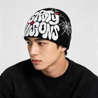 Bonnet Jacquard Y2K Personnalisé en Gros – Chapeau Tricoté de Luxe Tendance avec Logo de Designer et Broderie 3D, Motif Imprimé Numérique