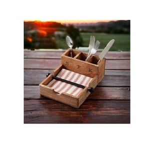 Rustic Luxury Handmade Multifunctional Natural Wooden <b>Utensil</b> <b>Organizer</b> for Kitchen Spoons Forks Spatulas Ladles Everyday - Product Image 3