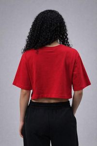 Crop Slim Fit Winter Women's Y2K Style O-Neck <b>Half</b> Sleeves Soft Breathable Printed Eco-Friendly <b>Button</b> Polyester T-<b>Shirt</b> STELLAR - Product Image 3