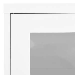 Armoire de bureau moyenne en acier blanc avec verre trempé pour l'organisation des dossiers - Product Image 6