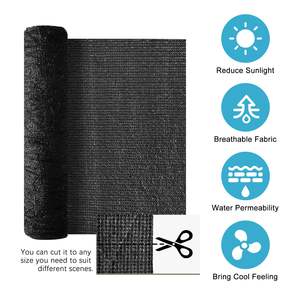 Rete Ombreggiante Nera Protetta dai Raggi UV 6,5x10 Piedi Tessuto ad Alta Resistenza Vele e Reti Ombreggianti Modello D0100X30Z2T per Protezione Piante - Product Image 2