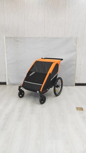 3-IN 1 Twin Baby Bike <b>Trailer</b> with Iron Frame & Water Resistant Fabric 35kg Payload for Outdoor Adventures - Product Image 4
